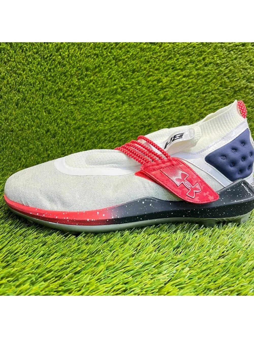 Under Armour Bryce Harper 8 Low ST USA Mens Size 13 White Red Baseball Cleats